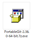 ポータブル版Gitの実行ファイル（7z形式）